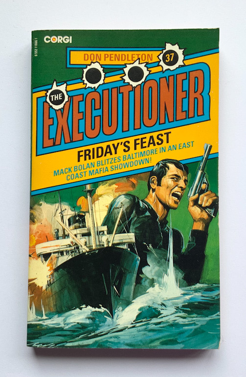 EXECUTIONER FRIDAYS FEAST British pulp fiction crime action book by Don Pendleton 1981